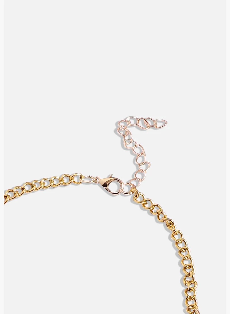 SOHI Gold Plated Designer Stone Party Wear Necklace For Women