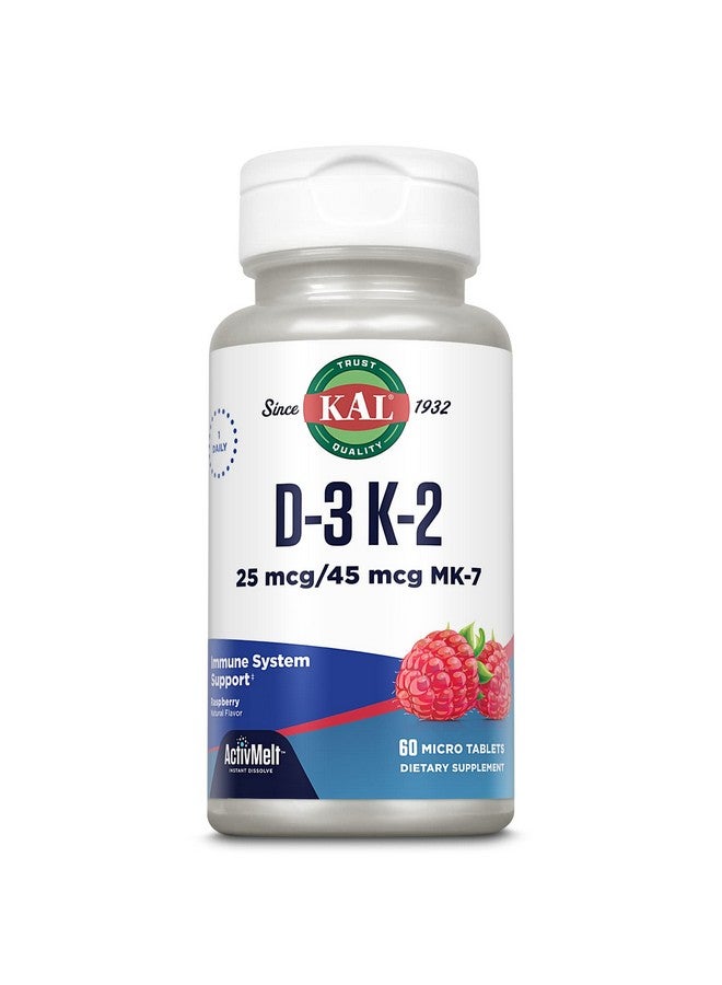 KAL 1000 Iu D 3 & K2 Tablets Raspberry 60 Count (Pack Of 1) - Image 2