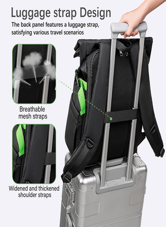 LOIDOU Lunch Backpack for Men Work, Waterproof 15.6 Laptop Backpack with Lunch Box Compartment, Insulated Lunch Bag for Business College Beach Camping Picnics, Womens Gifts Cooler Backpacks, Black - Image 4