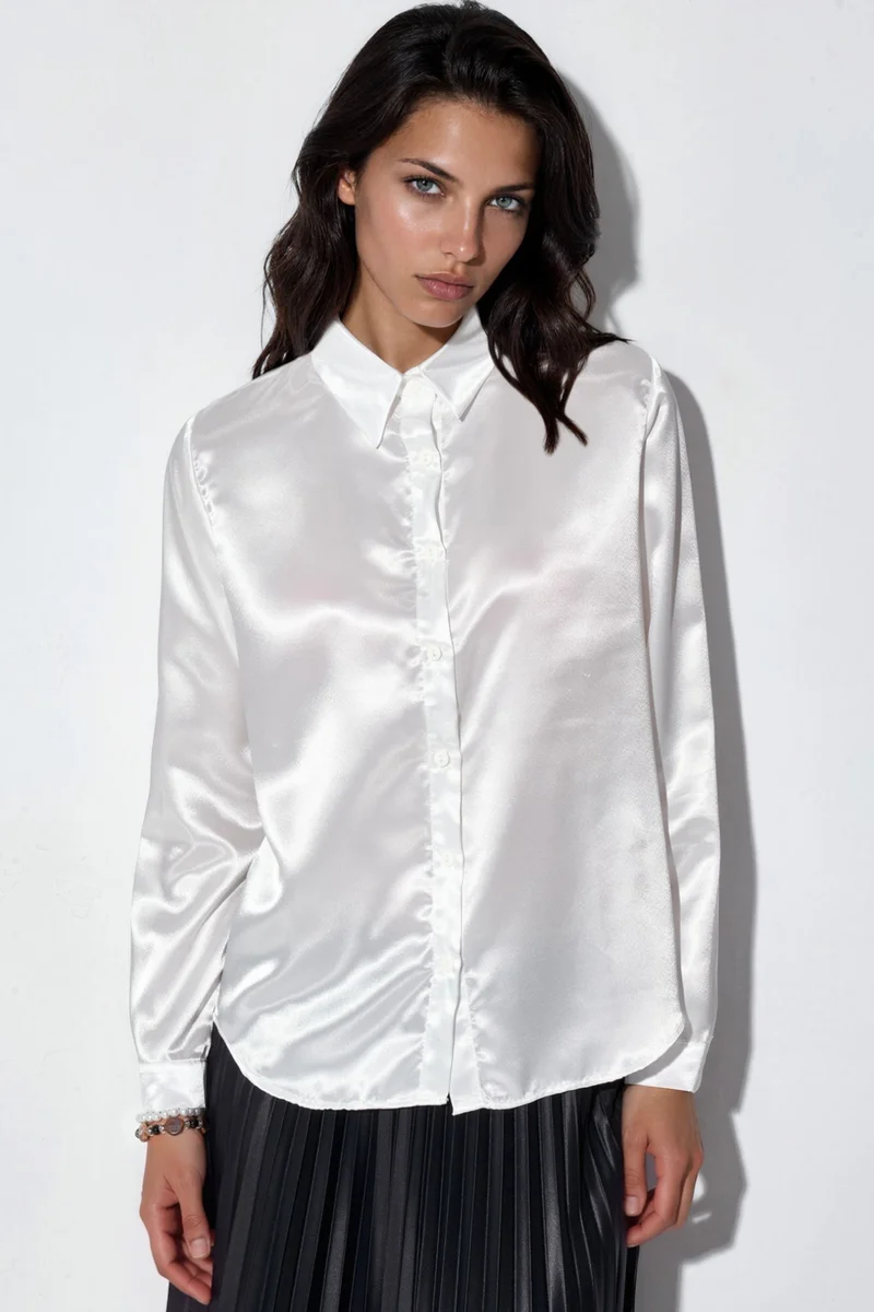 Big Dart BDART Satin Woven Button Shirt