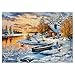 Larkipuzz Winter Nature Landscape Puzzles for Adults 1000 Pieces Pretty Sunset Lake House Tree Jigsaw Puzzles Challenging Snow Scenic Cabin River Animal Puzzle - Image 4