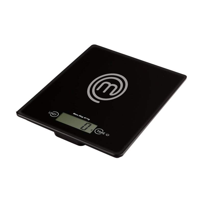 MasterChef Digital Food Scale Grams and Ounces for Kitchen Portable Food Weight Scale with LCD Display for Baking  Cooking Tempered Glass Scales Weighing Precision of 01oz 11lb Weight Capacity