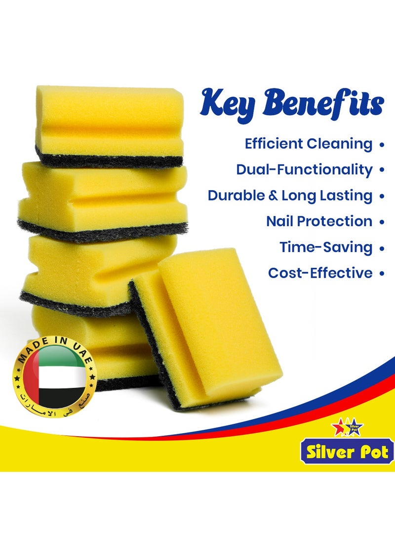 Silver Pot Kitchen Sponge & Scourer – Promo Pack of 3x3 total 9 sponges, 13cm Dual-Purpose Cleaning Sponges for Pots, Pans, Kitchen Utensils, and Delicate Surfaces  - Image 3