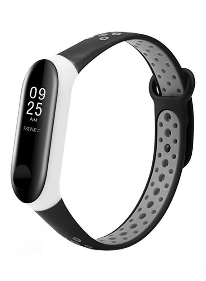 NIBEMINENT Replacement Sport Strap For Xiaomi Mi Band 3 Black/Grey - Image 1