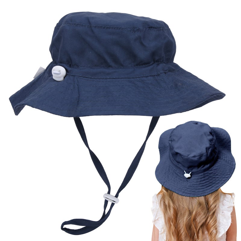 Children Bucket Hat Unisex Baby Boy Girl Outdoor Adjustable Beach Cap Bucket HatDark Green S - Image 4