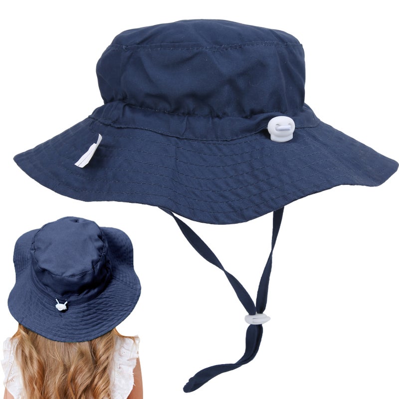 Children Bucket Hat Unisex Baby Boy Girl Outdoor Adjustable Beach Cap Bucket HatDark Green S - Image 5
