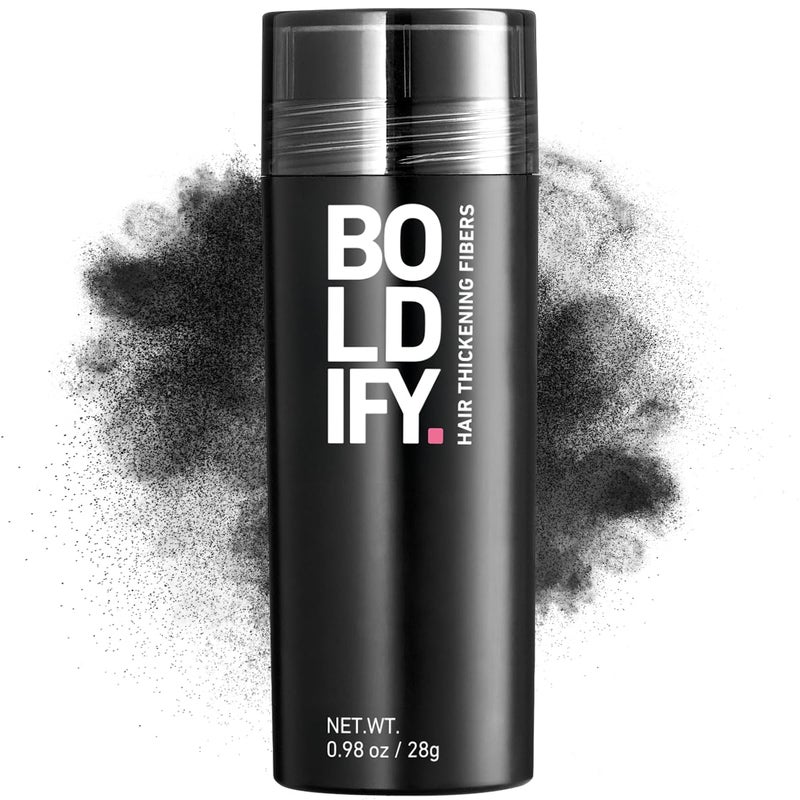 BOLDIFY Hair Fibers (28g) - Fill In Thinning and Fine Hair for an Instantly Fuller, Thicker Look - 14 Shades for Women & Men - Black - Image 1