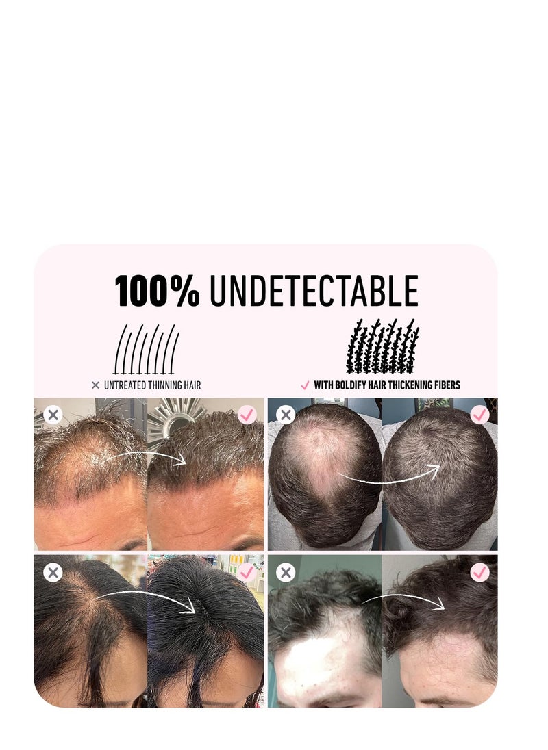 Boldify Boldify hair fibers for fine thinning Hair black undetectable & natural 28g bottle hair powder completely conceals hair loss in 15 sec hair thickener & topper for women & men  - Image 5