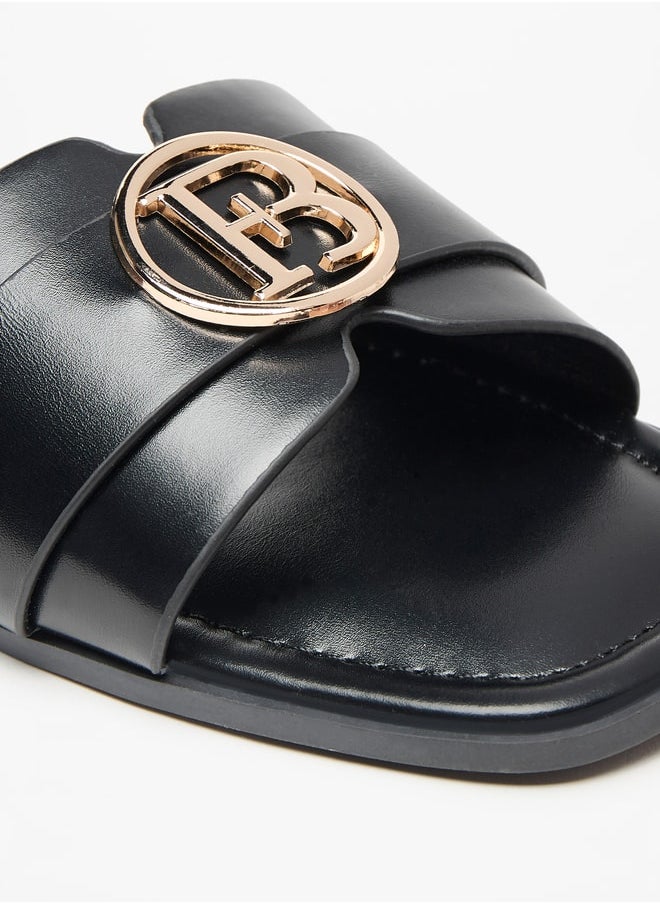 Flora Bella By Shoexpress Logo Accent Slip-On Flat Sandals  - Image 5