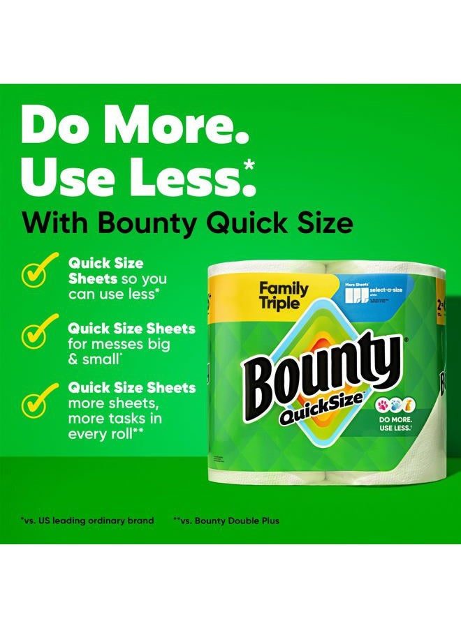 Bounty Paper Towels Quick Size White, 12 Family Triple Rolls, 141 Sheets Per Roll - Image 2