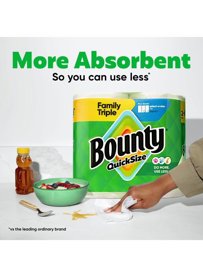 Bounty Paper Towels Quick Size White, 12 Family Triple Rolls, 141 Sheets Per Roll - Image 4