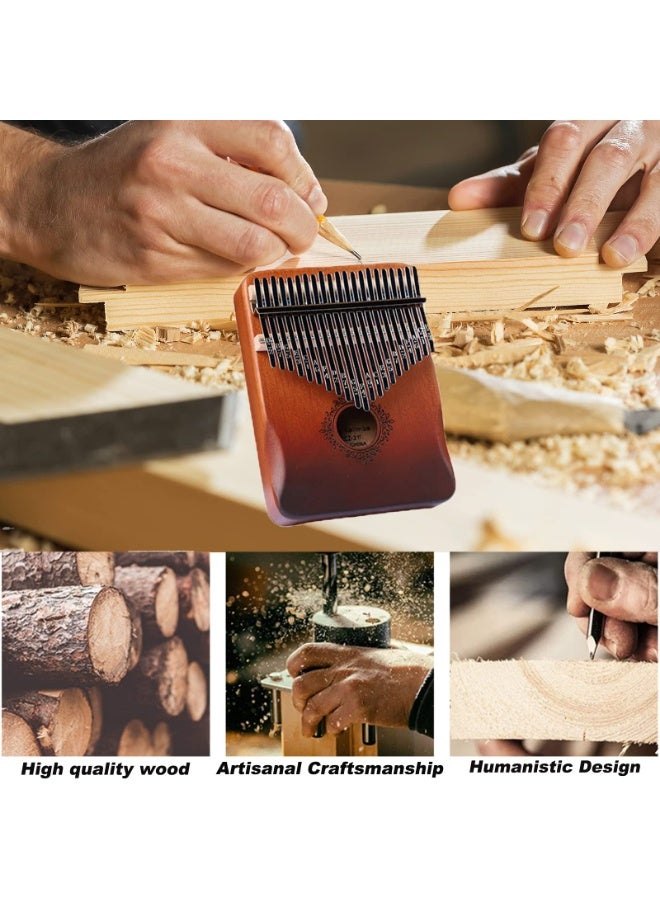 Arabest Kalimba Thumb Piano,  Portable 17 Keys Mbira Finger Piano with Tune Hammer and Instruction,Musical Instruments Birthday Gift for Adult Beginners Professional(Brown) - Image 4