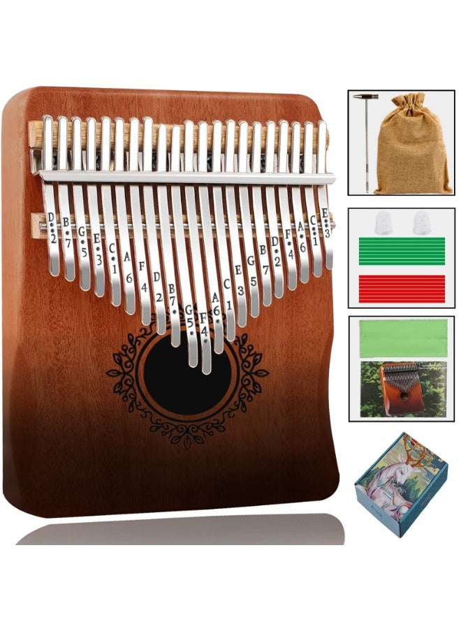 Arabest Kalimba Thumb Piano,  Portable 17 Keys Mbira Finger Piano with Tune Hammer and Instruction,Musical Instruments Birthday Gift for Adult Beginners Professional(Brown) - Image 1