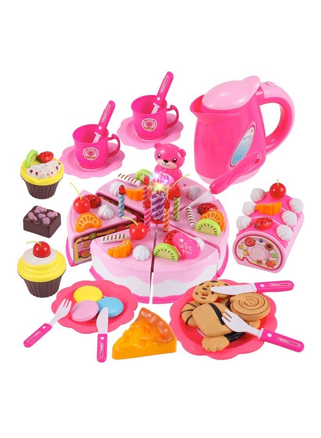 NIBEMINENT 80-Piece Cutting Birthday Cake Kitchen Pretend Play Toy - Image 1