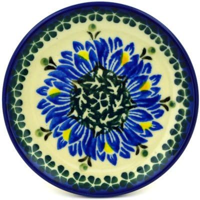 Polmedia Polish Pottery Polish Pottery Mini Plate made by Ceramika Artystyczna Lotus Blossom Theme  Certificate of Authenticity  - Image 1