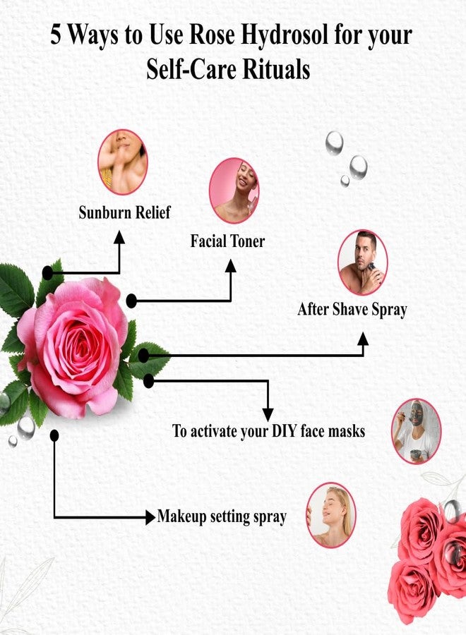 Vriksha Veda Selfcare Rituals Combo I Rose Hydrosol (100 ml) & Rosemary Hydrosol I For Skin & Hair (100 ml) I Rosemary Water for Hair Growth I Suitable for all Hair & Skin types - Image 4