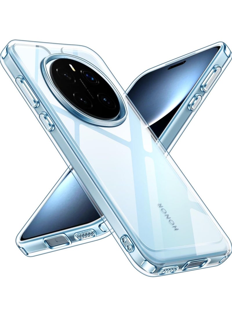 For Honor Magic 7 Pro Case, TPU Bumper + PC Hard Plate Clear Back Cover, Shockproof Protection Mobile Phone Case, Anti-Yellowing Slim Fit Protective Casing (Transparent) - Image 1