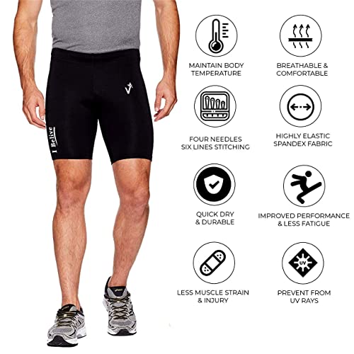 JUSTWIN Compression Men's Skin Tight Shorts for Gym, Running, Cycling, Swimming, Basketball, Cricket, Yoga, Football, Tennis, Badminton & Many More Sports (S) - Image 4