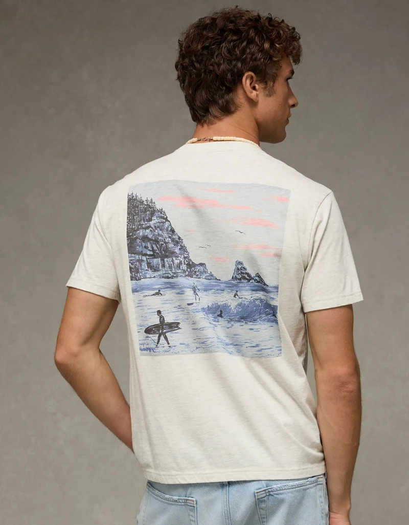 American Eagle  AE Standard Fit Destination Graphic T-Shirt  | Best Price UAE