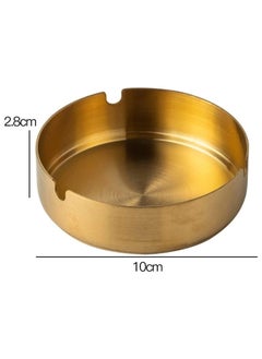 Generic Set of 2 Metal Golden Ashtrays 10 cm  - Image 3