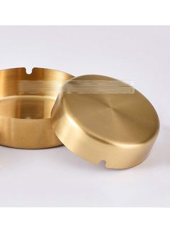 Generic Set of 2 Metal Golden Ashtrays 10 cm  - Image 2