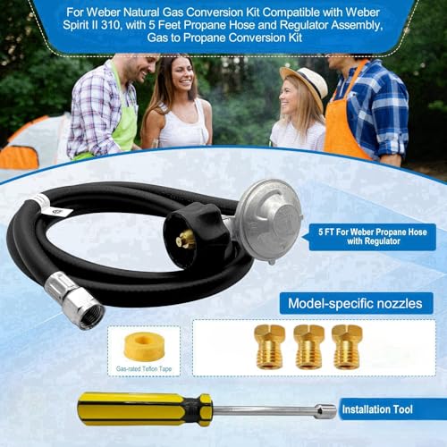 Sekvira Natural Gas To Propane Conversion Kit for Weber Spirit II 310315E310210for Weber Conversion Kit with 5FT Propane Regulator Hose and Natural Gas Conversion kit Gas To Propane Conversion - Image 3