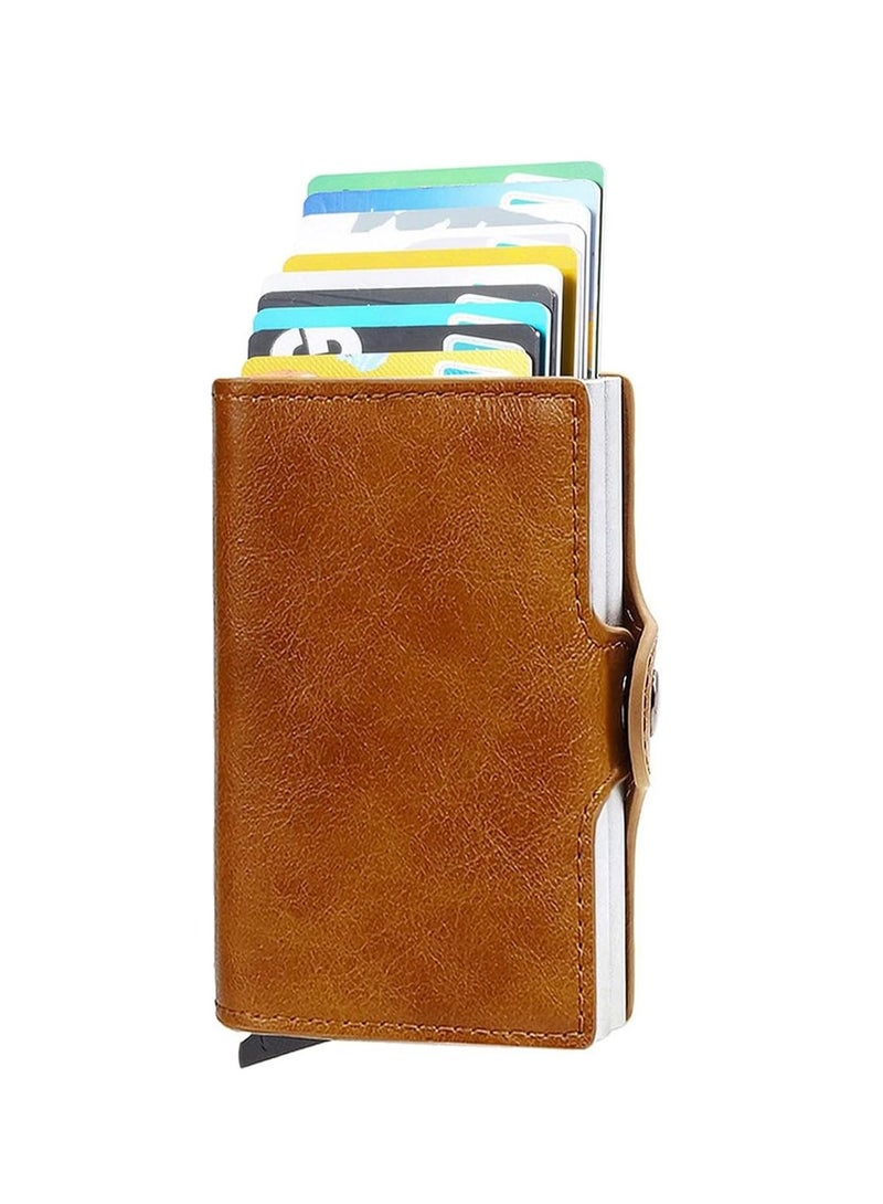 KASTWAVE Card Holder, Men Credit Card Holder, Slim Card Case Front Pocket Anti-theft-RFID Auto Pop up Travel Thin Wallets for Men - Image 1