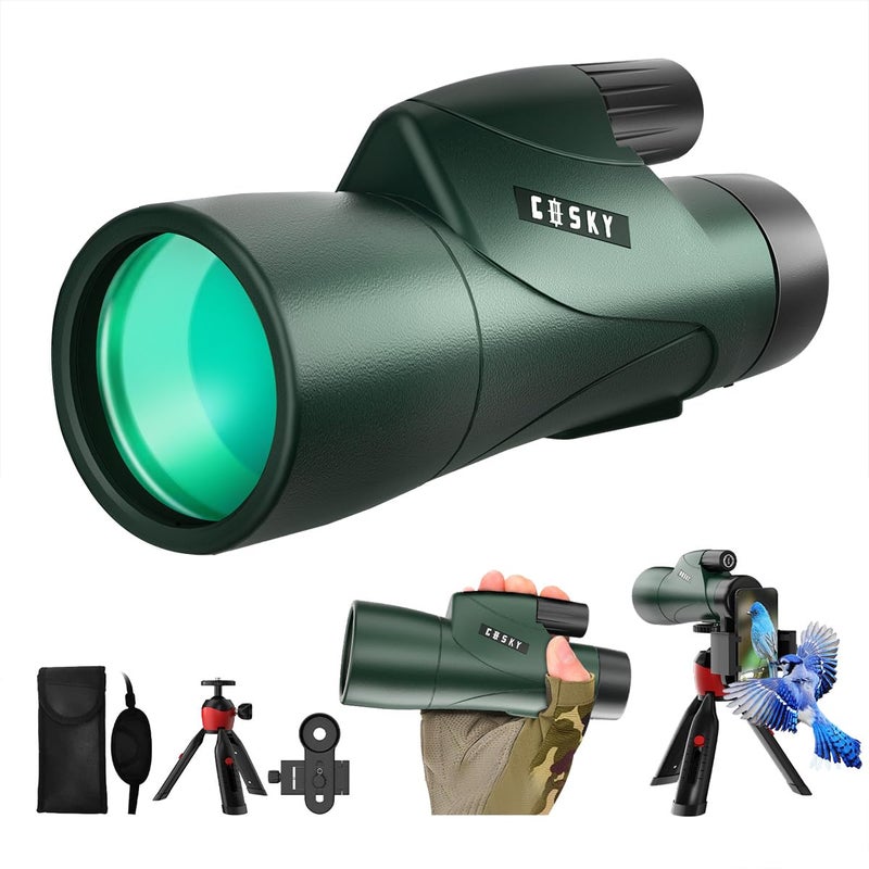 Gosky 12x55 HD Monocular Telescope with BAK4 Prism & FMC Lens, Lightweight with Smartphone Adapter - For Bird Watching, Hunting, Hiking, Traveling - Image 1
