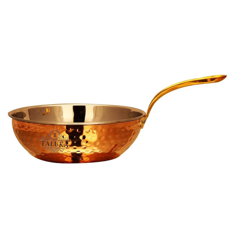 Taluka Stainless Steel Copper Fry Tadka Pan 700 Ml 68 X 3 Inch Brown - Image 1