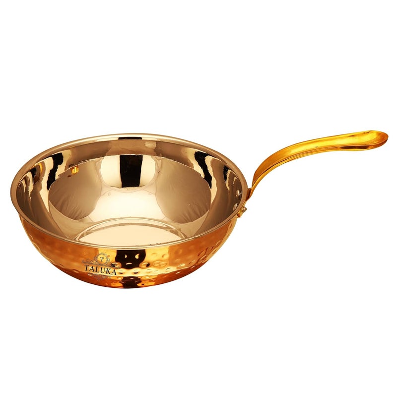 Taluka Stainless Steel Copper Fry Tadka Pan 700 Ml 68 X 3 Inch Brown - Image 2