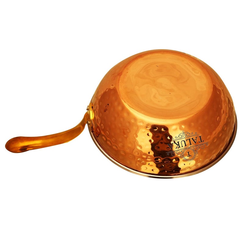 Taluka Stainless Steel Copper Fry Tadka Pan 700 Ml 68 X 3 Inch Brown - Image 3