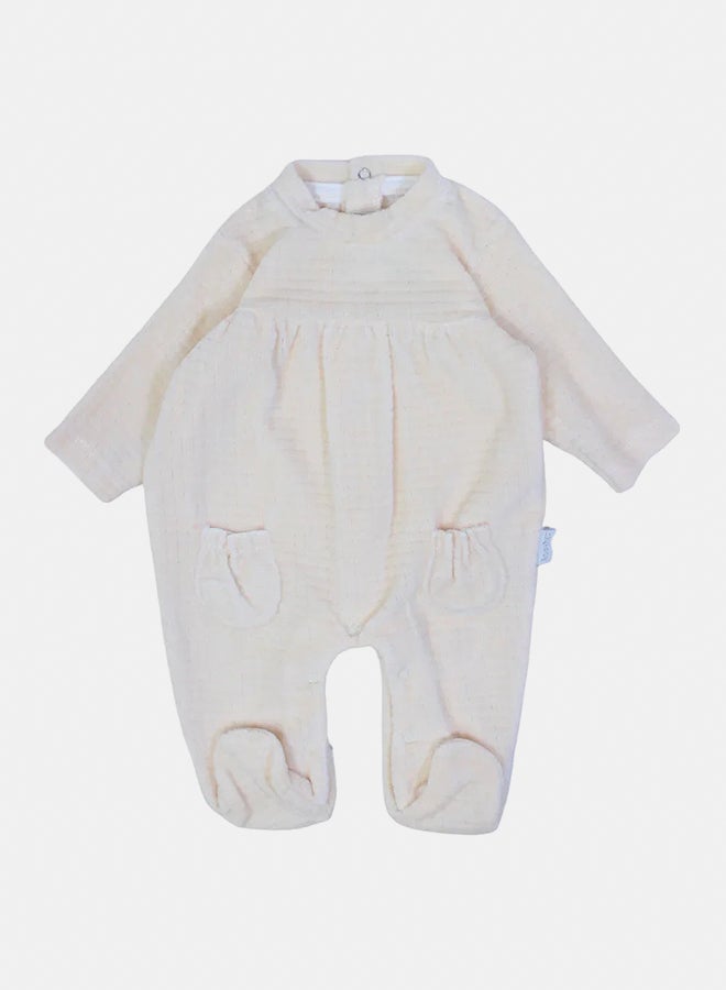 Bumber Baby Girls Plain Velvet Baby Bodysuit - Image 2