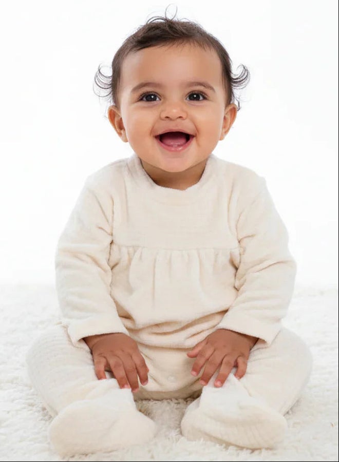 Bumber Baby Girls Plain Velvet Baby Bodysuit - Image 1