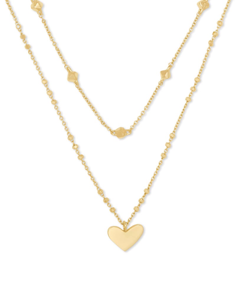 Kendra Scott Ari Heart Multistrand Necklace in 14k Gold-Plated Brass, Fashion Jewelry for Women - Image 1