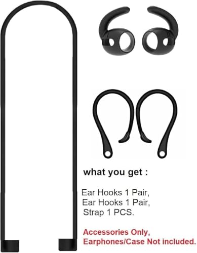 JNSA Anti-Slip Anti-Lose Set Compatible with Galaxy Buds3,Galaxy Buds3 Strap + Galaxy Buds3 Ear Hook 2 Sets (3in1),Black - Image 5