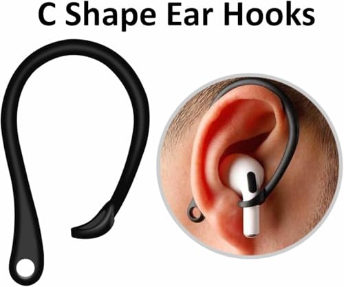 JNSA Anti-Slip Anti-Lose Set Compatible with Galaxy Buds3,Galaxy Buds3 Strap + Galaxy Buds3 Ear Hook 2 Sets (3in1),Black - Image 4