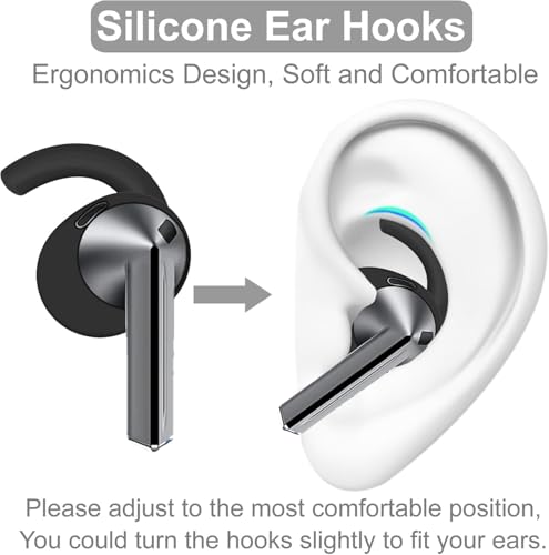 JNSA Anti-Slip Anti-Lose Set Compatible with Galaxy Buds3,Galaxy Buds3 Strap + Galaxy Buds3 Ear Hook 2 Sets (3in1),Black - Image 2