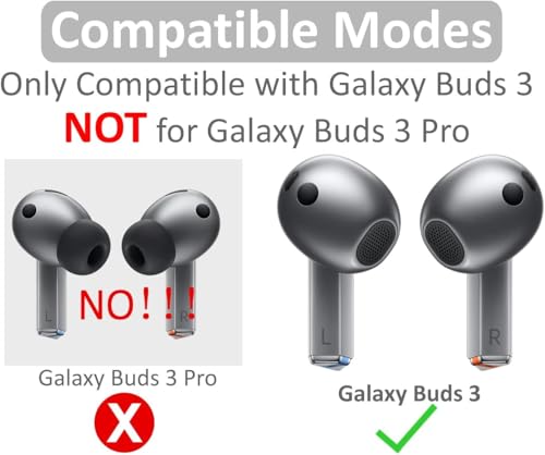 JNSA Anti-Slip Anti-Lose Set Compatible with Galaxy Buds3,Galaxy Buds3 Strap + Galaxy Buds3 Ear Hook 2 Sets (3in1),Black - Image 3