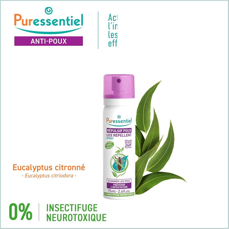Puressentiel Head Lice Prevention and Repellent Spray For Kids and Adults Proven 24 h Protection Against Head Lice and Infestations 100 percent Natural Active Ingredients Vegan Cruelty Free 75 ml - Image 3