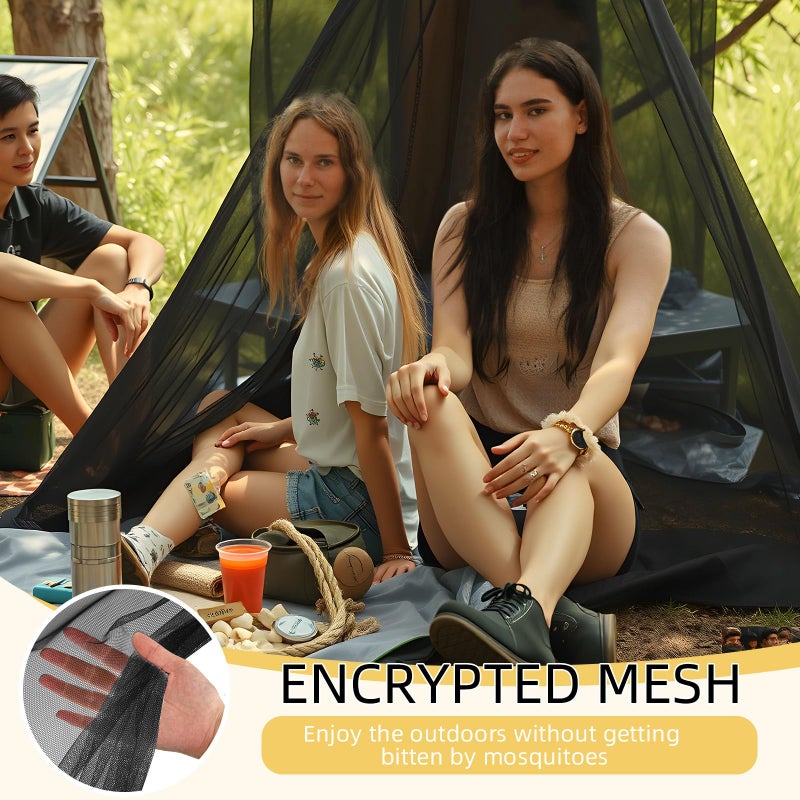 Mindsoft 4 Corners Mosquito Net for Mosquiteros para Camas Bed Canopies Netting Bed Drapes Rectangular Mosquito Mesh for Camping Home Outdoor Travel(Black,L75 X W35.5 X H59 Inch,1 Opening) - Image 3