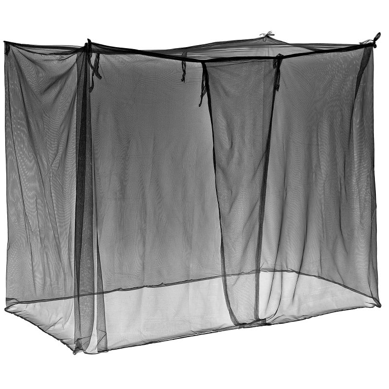 Mindsoft 4 Corners Mosquito Net for Mosquiteros para Camas Bed Canopies Netting Bed Drapes Rectangular Mosquito Mesh for Camping Home Outdoor Travel(Black,L75 X W35.5 X H59 Inch,1 Opening) - Image 1