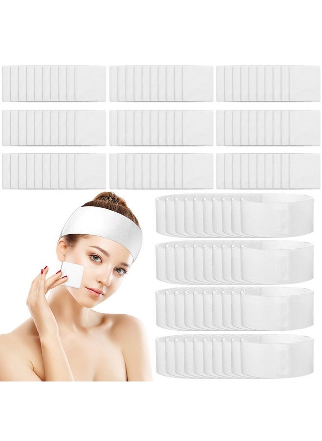 Maxcheck 300 Pieces Disposable Spa Facial Headbands Disposable Esthetic Wipe Sets Nonwoven Facial Wipes Square Aesthetic Wipe For Product Application  - Image 1