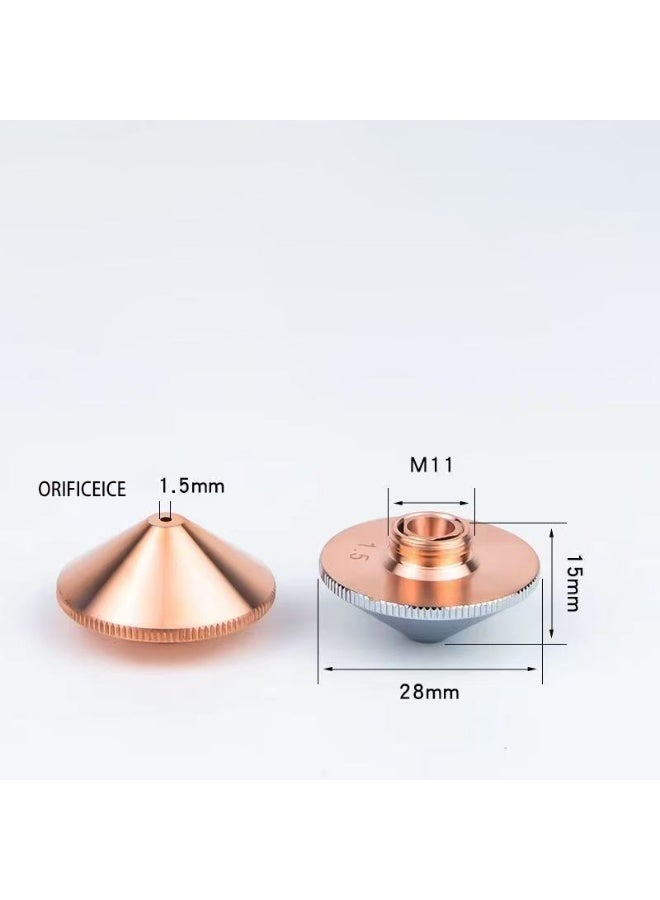 Laser Cutting Nozzle |  D28 1.5mm Copper Single-Layer | 10-Pack for CNC Metalworking - Image 2