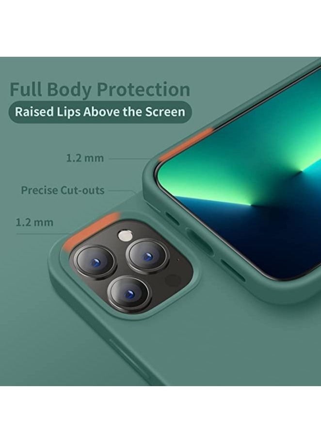 iPhone 13 Pro Case Cover 6.1 Inch Case Silicone Protective Case Soft Silicone Case with Soft Microfiber Lining,Anti-Scratch,Slim Thin Cover for iPhone 13 Pro Cover Case(Dark Green) - Image 2
