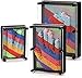 Hacaroa 3 Pack 3D Pin Art Toy Rainbow Plastic Pin Art Board Sensory Sculpture Toy Pin Impression Hand Mold Needle Toy for Kids Adults Home Office Decoration 3 Sizes - Image 4