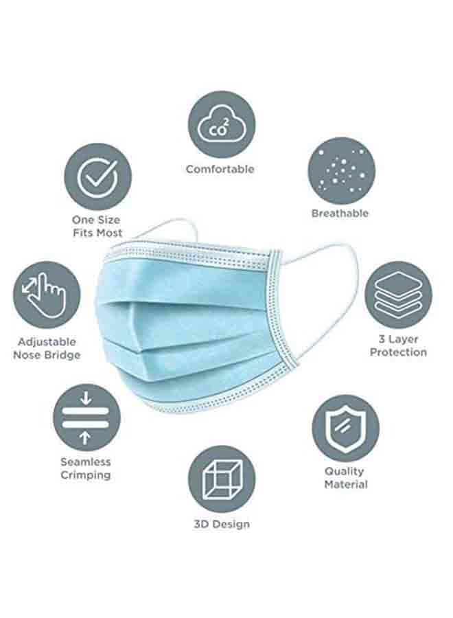 Alyashmac 50-Piece 3 Layers Anti-Dust Filter Breathable Disposable Face Mask - Image 4