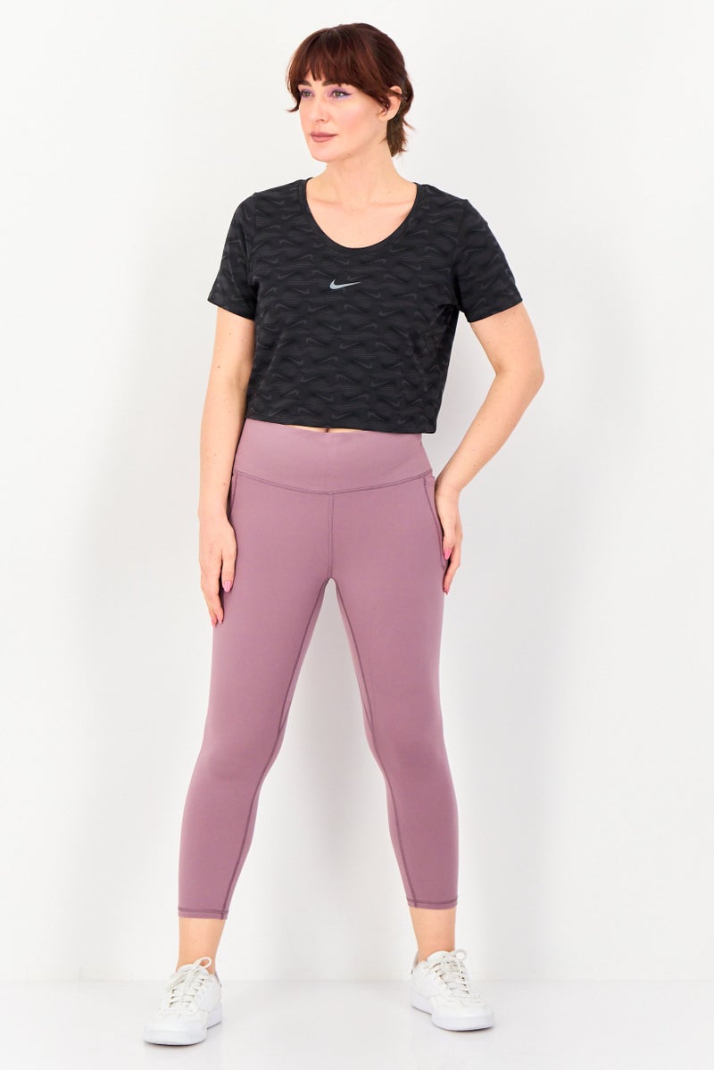 Nike Women Slim Fit Short Sleeve Training Top, Grey - Image 4