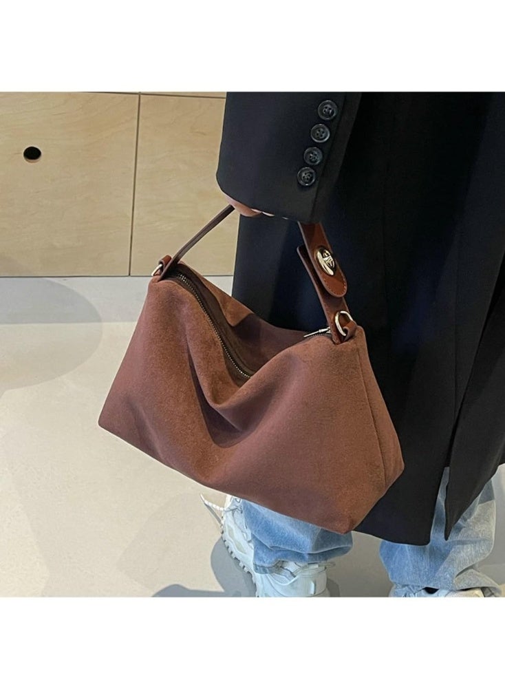 Women's Slouchy Suede Crescent Hobo Bag, Shoulder Crossbody Tote Handbag - Image 2