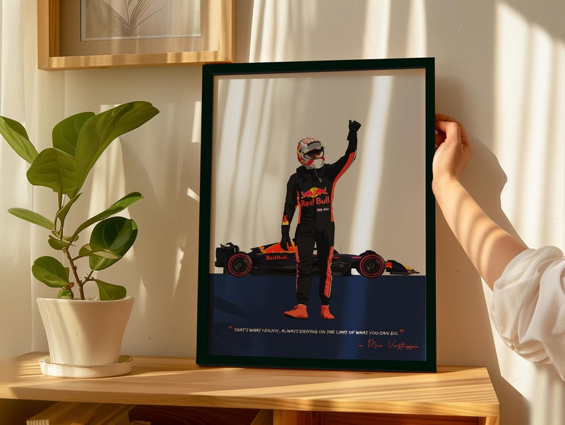 QUOTE - UNQUOTE ART Max Verstappen Frame, F1 Poster, 11x14 inches, Black Frame - Image 4