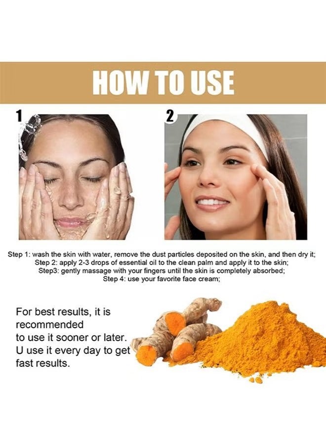 EELHOE Turmeric Oil-Dark Spot And Anti-Aging Turmeric Repair Face Serum, Natural Turmeric Bright Skin Dark Spot Skin Care Moisturizing Repair Serum Turmeric Oil For Face 30ml  - Image 5